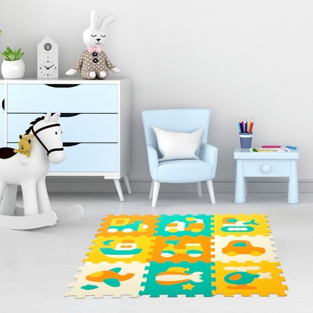Alfombra de juego para bebés: Diseño de vehículos para estimular la imaginación.