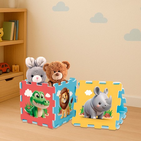 bloques construcción infantiles colorbaby animales selva
