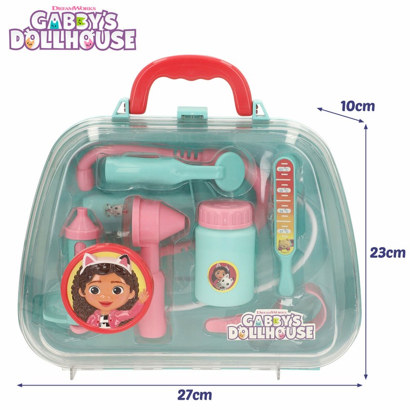 Maletín médico portátil Gabby Dollhouse con jeringuilla y estetoscopio