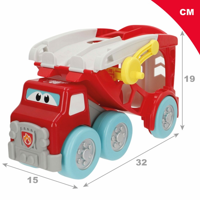 Camión portacoches infantil: Detalles de los vehículos y la rampa de carga.