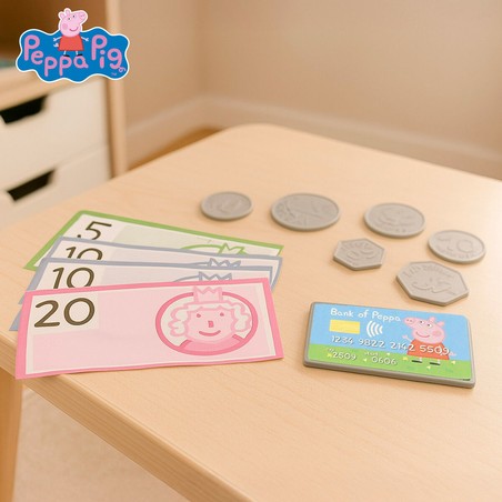 Juguete caja registradora infantil con billetes y monedas