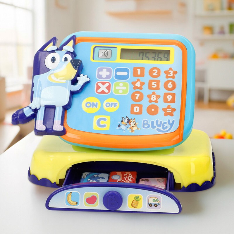 Caja registradora con luces y sonidos, juguete interactivo Bluey