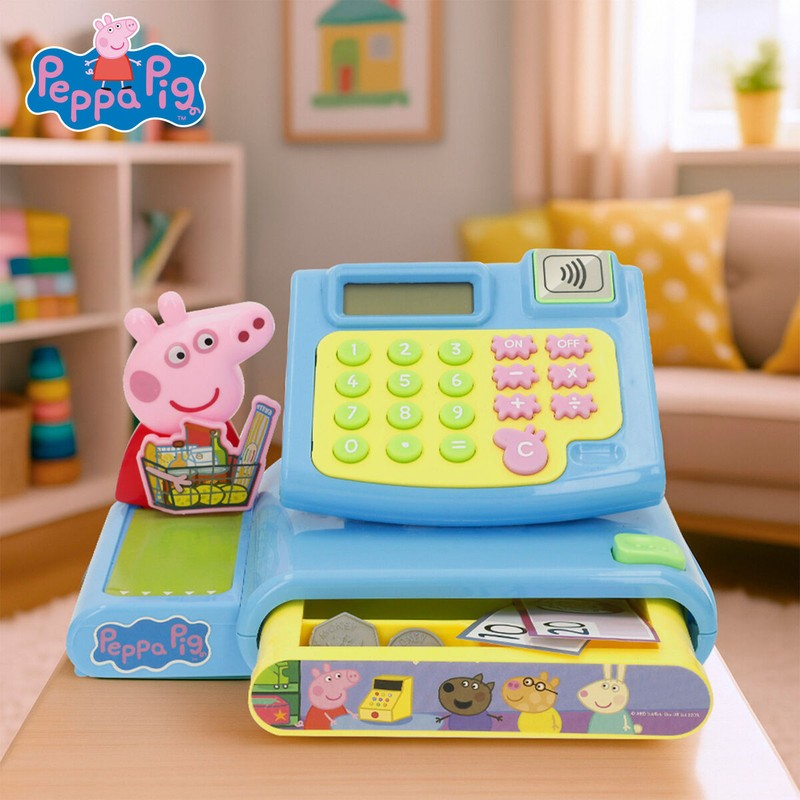 Accesorios de la caja registradora Peppa Pig para aprender a contar