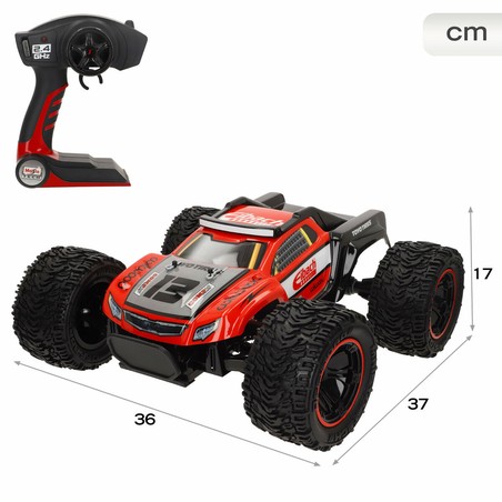 Maisto Trophy Truck rojo en pista de coches de juguete