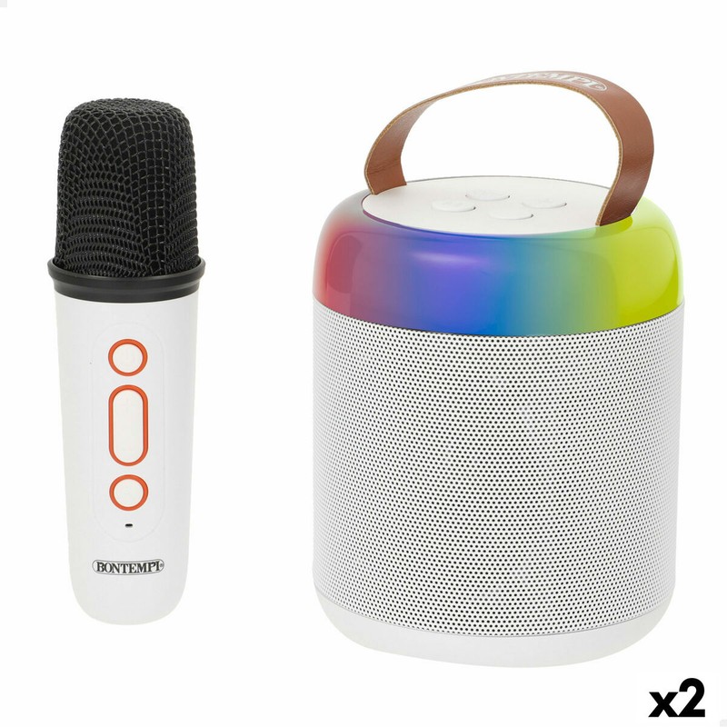 Altavoz karaoke Bontempi con micrófono inalámbrico y luces