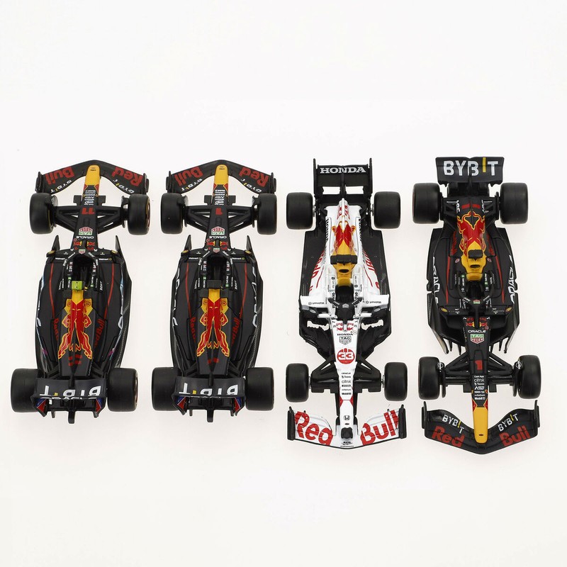 Set de 4 coches Red Bull escala 1:43 para bloques construcción infantiles