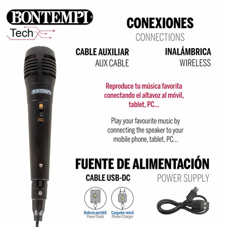 Altavoz Bluetooth Karaoke Bontempi diversión musical
