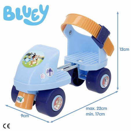 Patines infantiles Bluey, vista lateral de ruedas y freno