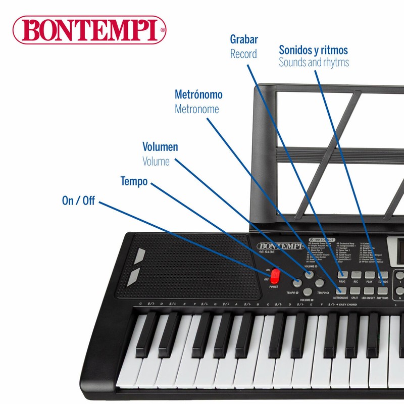 Set construcción educativo: Piano electrónico con sonido y luz