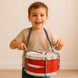 Tambor infantil Bontempi rojo con baquetas y bandolera 2