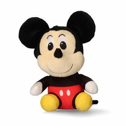 Llavero Mickey Mouse de peluche negro, vista frontal