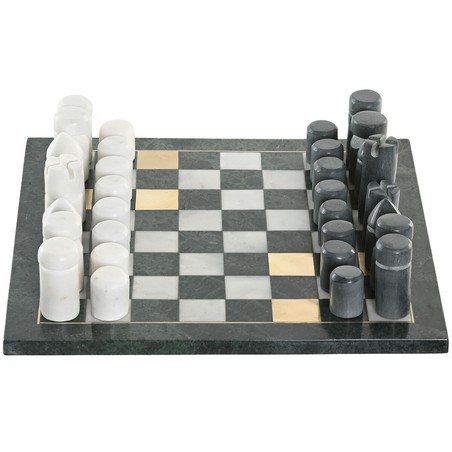 Juego de mesa estrategia Ajedrez Mármol Latón Home ESPRIT