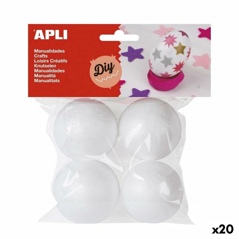 Bolas de poliestireno para manualidades niños Apli, ideales para proyectos creativos.