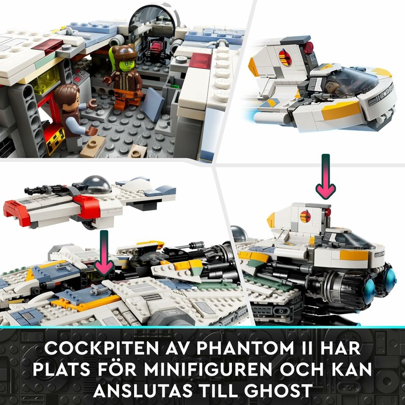 Lego Star Wars 75357 Ghost & Phantom II en acción