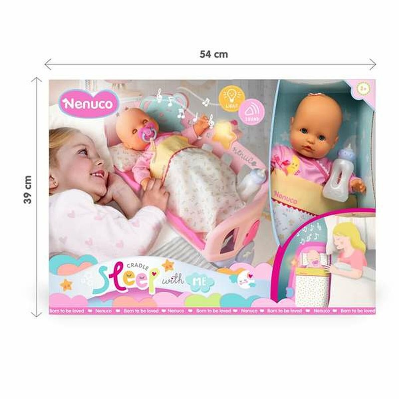 Juguetes construcción niños: Muñeca Bebé Famosa Sleep 35 cm con cuna