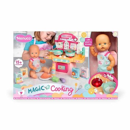 Muñeca Famosa Magic Cooking con su gorro de chef y accesorios