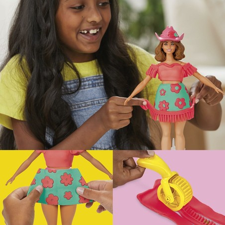 Niños creando con arcilla modelar niños Play-Doh Florals & Fringe