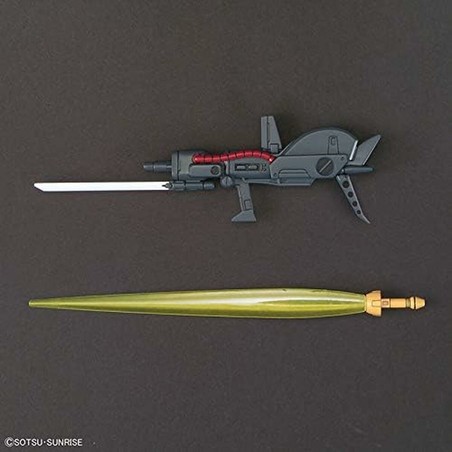 Maqueta Gundam Bandai terminada, ideal para coleccionar