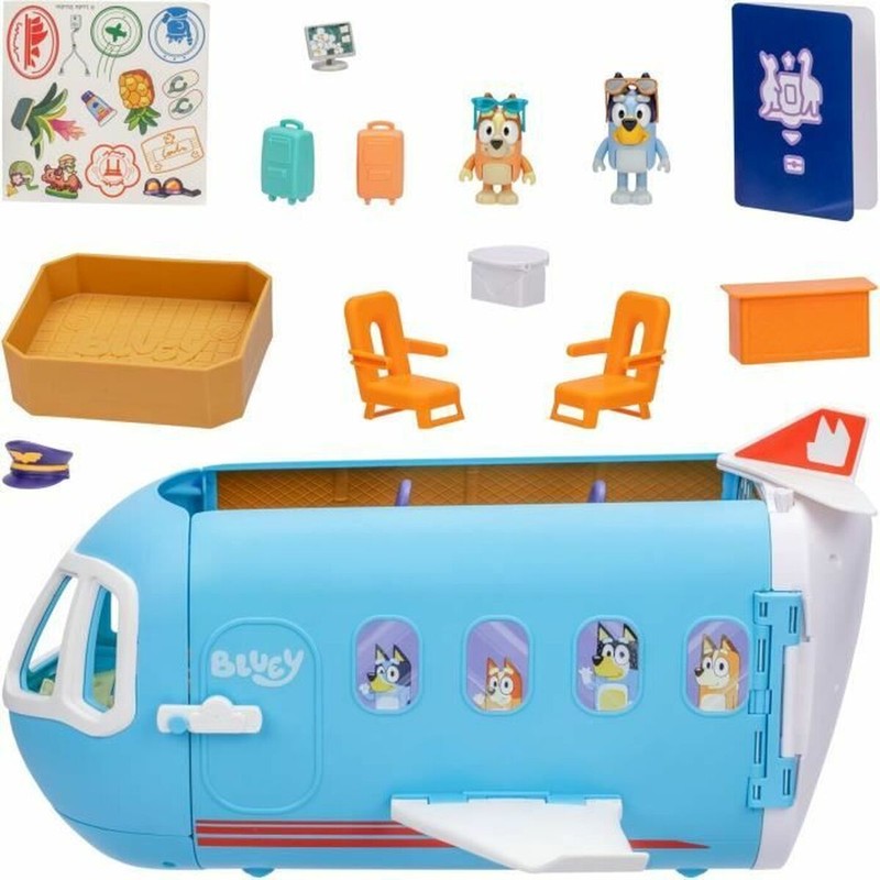 Avión Bluey para niños con figuras y accesorios incluidos en el interior