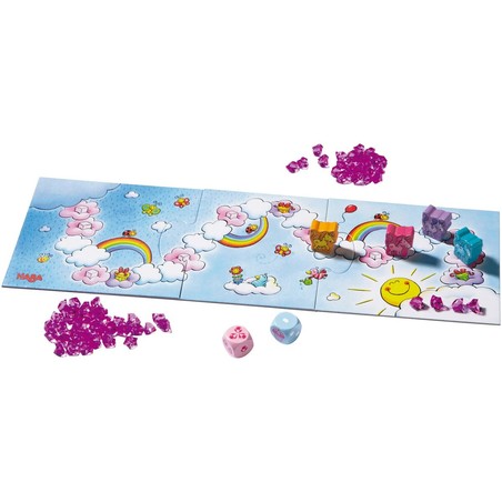 Detalle de los cristales de nubes del juego memoria infantil
