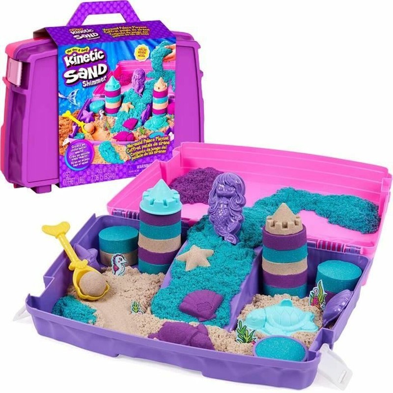Manualidades niños Kinetic Sand palacio sirena con moldes