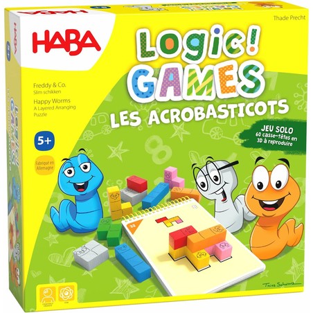 Caja del Juego de Mesa HABA Logic Games Happy Worms, edición original