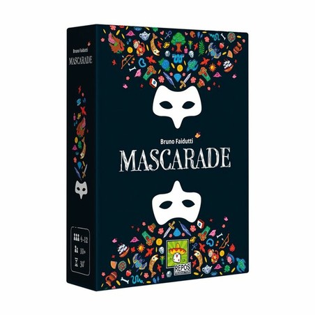 Juego de mesa Mascarade Asmodee, caja del juego de deducción