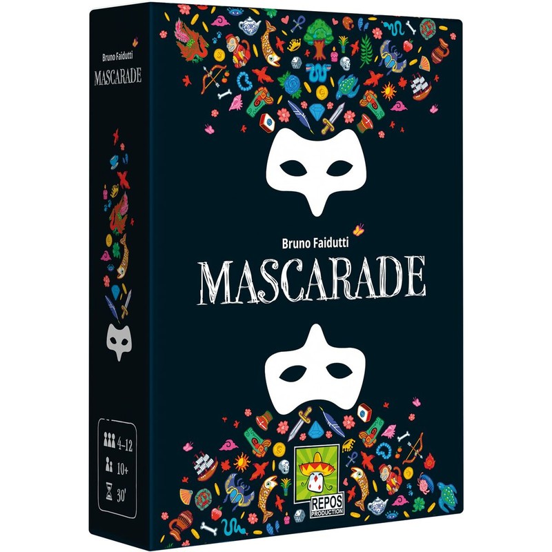 Juego de deducción Mascarade, vista superior de una partida en curso