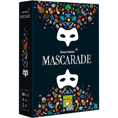 Juego de deducción Mascarade, vista superior de una partida en curso