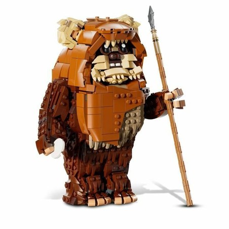 Detalles de construcción avanzada del set LEGO Wicket Ewok con arco