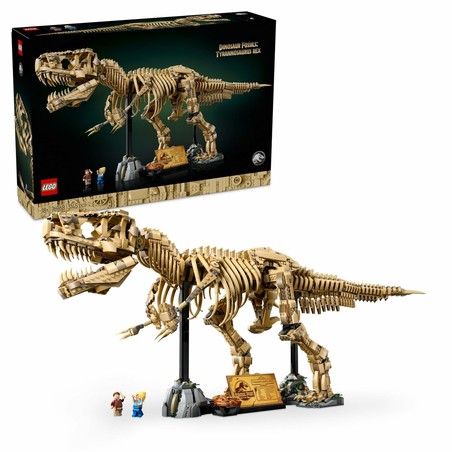 Construcción detallada T-Rex Lego, ideal como regalo para fans Jurassic Park.