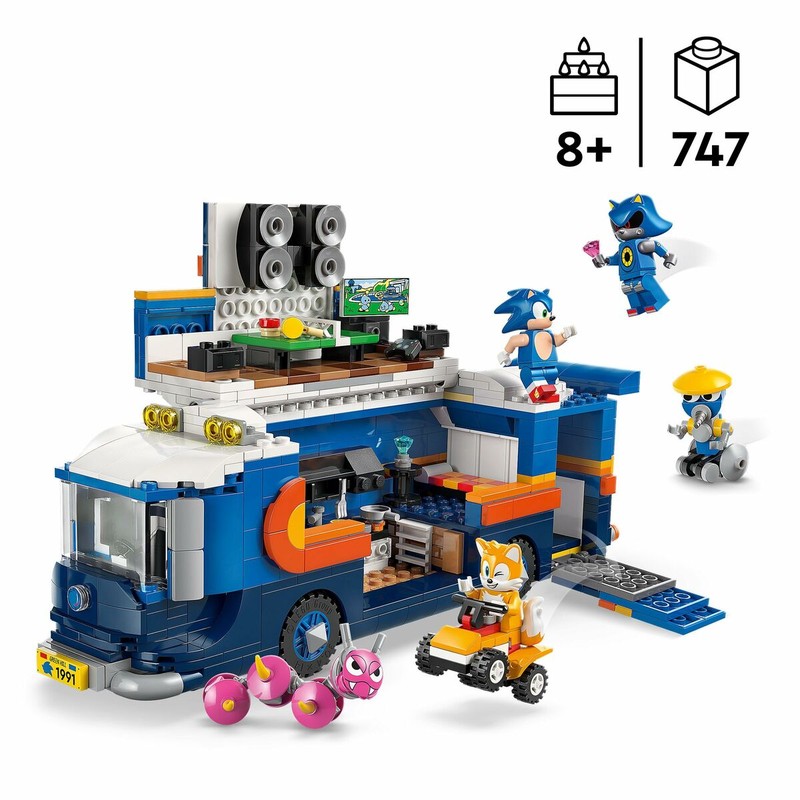 Vista lateral del camión de mando Team Sonic Lego