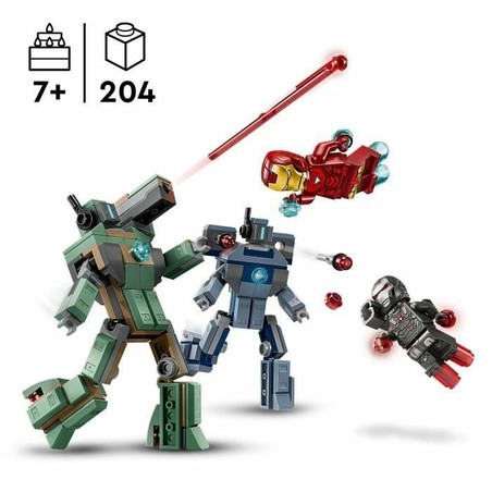 Detalle figuras Lego Iron Man y War Machine