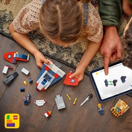 Lego Captain America y Thanos en batalla, piezas