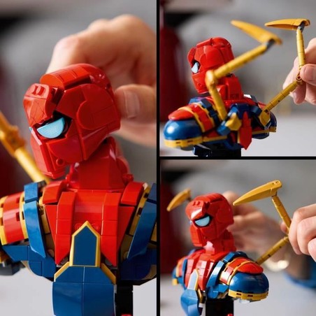 Set construcción adultos Marvel, vista lateral del busto de Spider-Man
