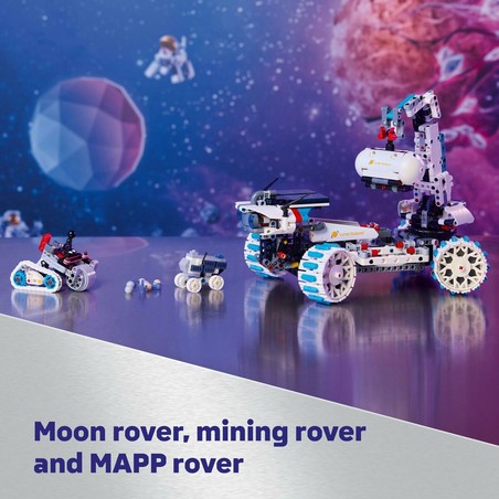 Construcción avanzada Lego: vista frontal del rover lunar