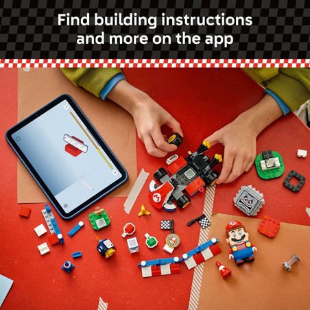 kit de construcción lego mario con componentes