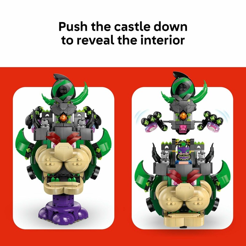 Construcción detallada del castillo de Bowser LEGO