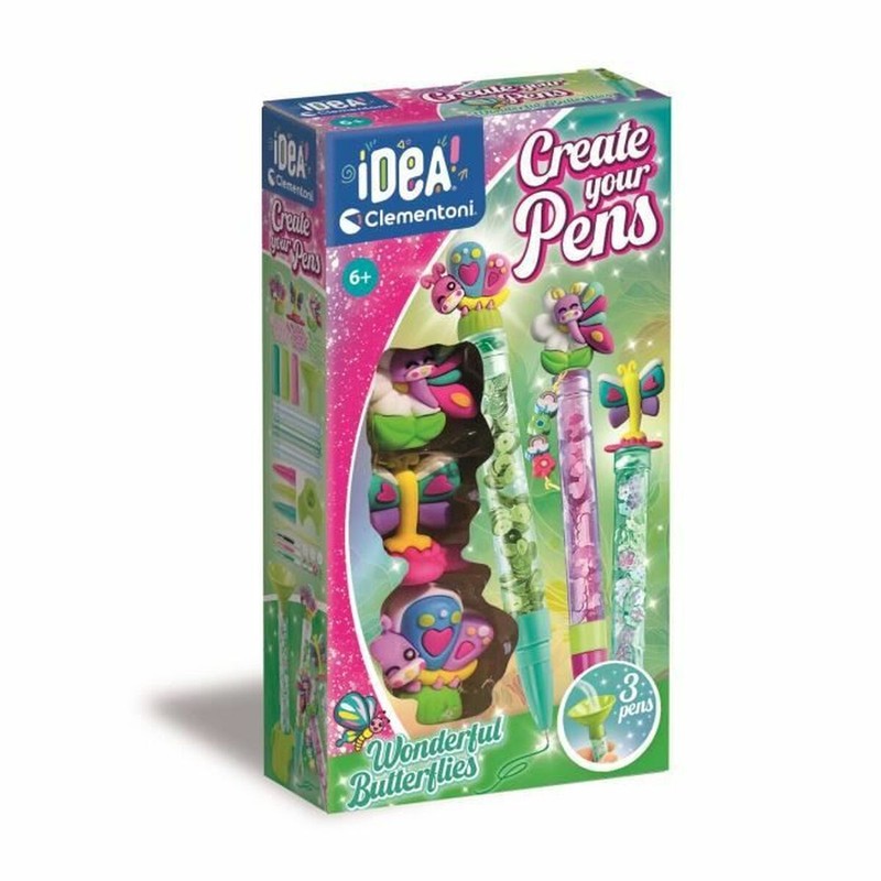 Manualidades Niños Clementoni: Bolígrafos Mariposas Creativas - Compra online en MegaJuguetes