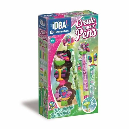 Manualidades Niños Clementoni: Bolígrafos Mariposas Creativas - Compra online en MegaJuguetes