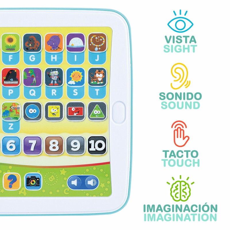 Tablet bilingüe infantil para aprender letras y números en español e inglés
