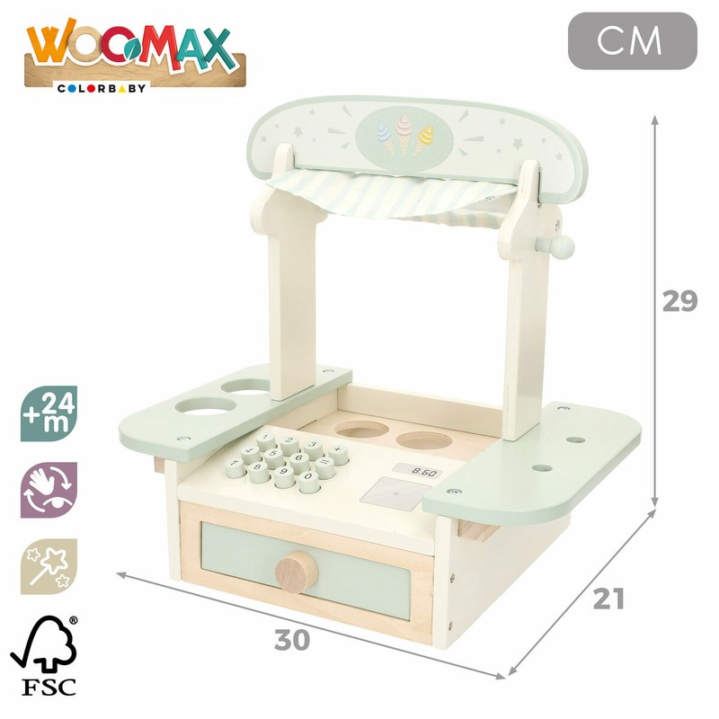 Heladería de juguete Woomax con accesorios y mostrador