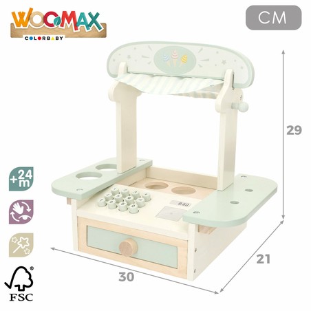 Heladería de juguete Woomax con accesorios y mostrador
