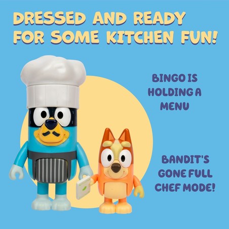 Pack figuras Bluey cocina, escenas familiares Heeler