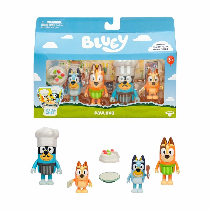 Personajes Bluey de plástico resistente y seguro
