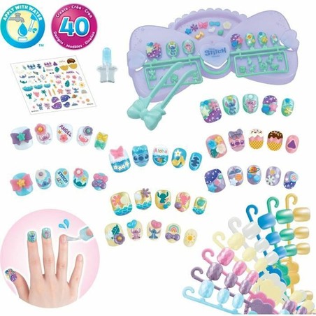 Caja del set manicura aquabeads stitch, juguete creativo niñas