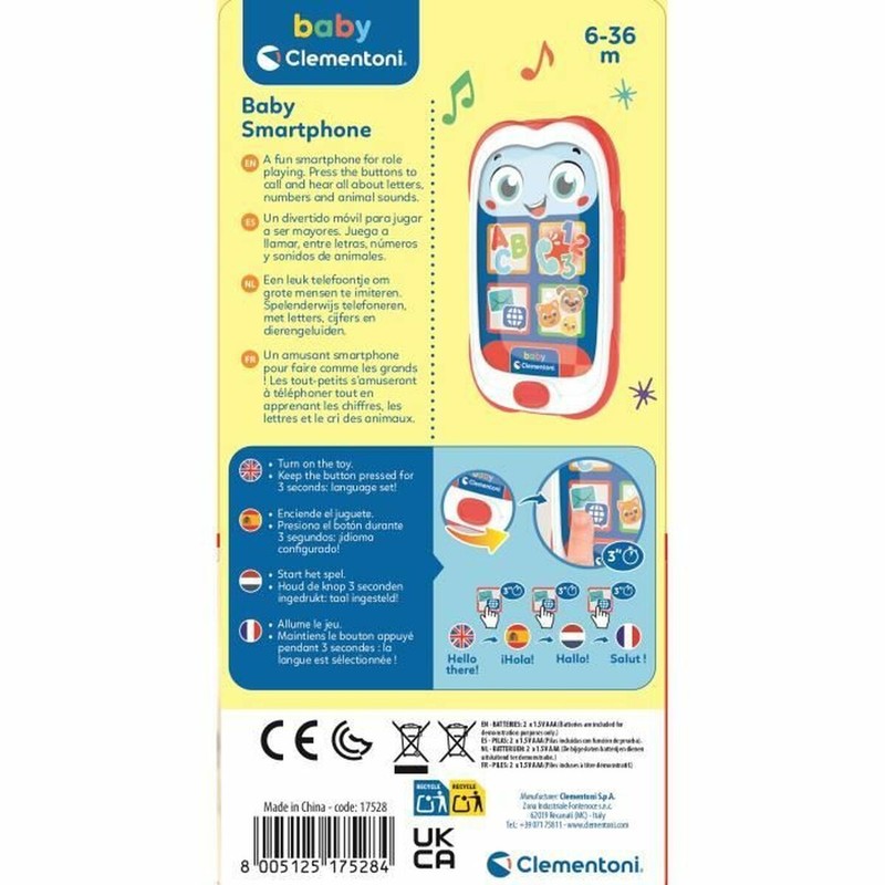 Juguete interactivo bebé Clementoni multilingüe