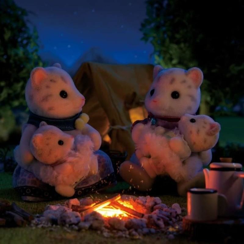 Familia Leopardo de las Nieves Sylvanian, set construcción educativo