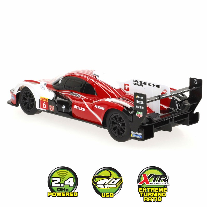 Coche de juguete Porsche 963 a escala 1:24 con diseño realista