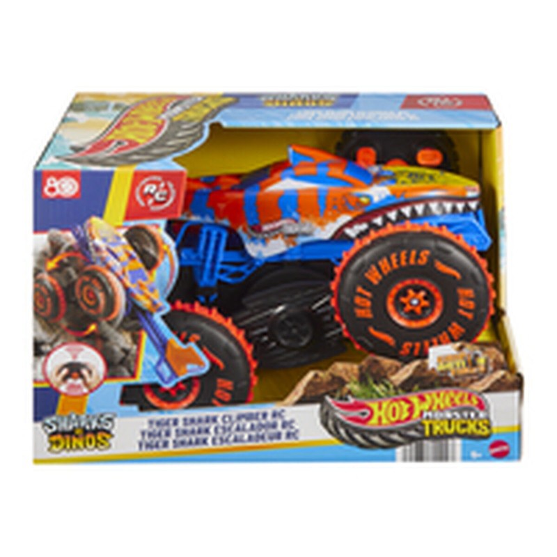 Coche teledirigido Hot Wheels Tiger Shark en acción, ideal para niños